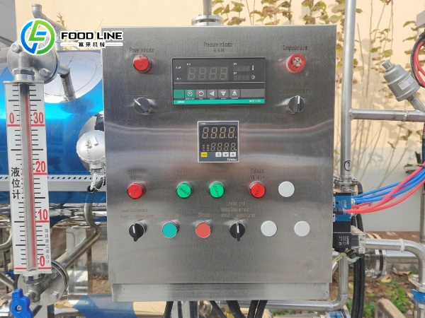 Automatic PLC temperature and pressure control for food retort