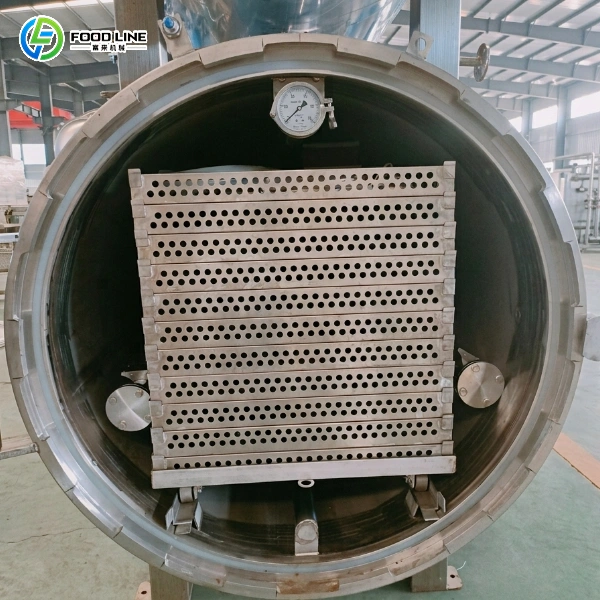 retort sterilizer autoclave with stainless trays